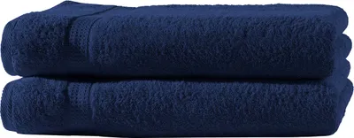 Produktbild von 2er Set Frottee Duschtücher Elegance 70x140 cm 100% Baumwolle 500 gsm Duschtuch navyblau
