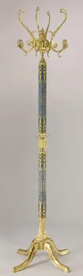 Immagine prodotto di Casa Padrino appendiabiti barocco oro/blu 40 x 40 x h. 178 cm - Appendiabiti in ottone nobile - Armadio barocco per hotel