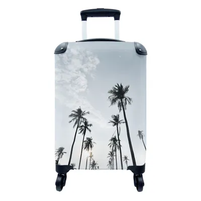 Produktbild von MuchoWow® Koffer Handgepäck Trolley Rollkoffer Kleine Reisekoffer mit 4 Rollen - Palmen - Sommer - Tropisch - Cabin Size < 55x40x23 cm & 55x40x20 cm - Fotokoffer - Kabinenkoffer - Boardgepäck - Reise-Box - Reisekoffer - Reisegepäck - Koffer mit Bild - Trolley für Kinder