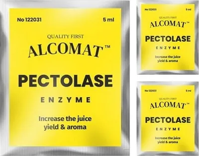 Zdjęcie produktu dla Alcomat PECTOLASE Enzymy | lepsze klarowanie alkoholu | zwiększa ekstrakcję i aromatyczność soku winnego | drożdże alkoholowe, drożdże destylacyjne | 5 ml | 3 sztuki