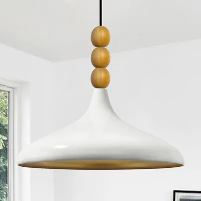 Produktbild von Pendelleuchte | Champion | Moderne Esstisch Lampe, Skandinavisch Pendellampe für Schlafzimmer Pendelleuchte aus Holz Weiß