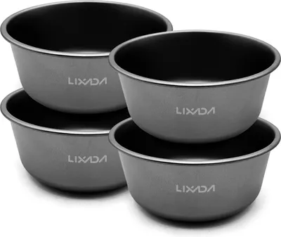 Obrázek produktu pro LIXADA 550 ml outdoorová mísa z čistého titanu, kempingová pikniková mísa, přenosné nádobí, stohovatelná, ochrana proti opaření, 4 kusy