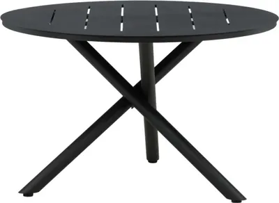 Produktbild von FURNLUX Esstisch Für Den Aussenbereich Alma Schwarz 120cm / Hauptfarbe: Schwarz / Abmessungen: 120 x 120 x 75 cm