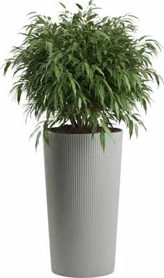 Produktbild von HowHomely | Blumentopf - Pflanzgefäß - grau - 57x29 cm - Rillenstruktur - Pflanzkübel - Übertopf