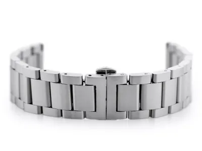 Zdjęcie produktu dla Pasek do zegarka ze stali nierdzewnej 22 mm srebrny z zapięciem motylkowym - metalowa bransoleta do męskiego zegarka, możliwość skrócenia, wysoka jakość, kompatybilna z kopertami zegarków 22 mm