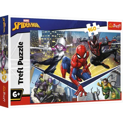 Obrázok produktu pre Puzzle výzva so Spidermanovou silou - poskladajte si puzzle Marvel a objavte dobrodružstvá superhrdinov v 160-dielnej skladačke Trefl!