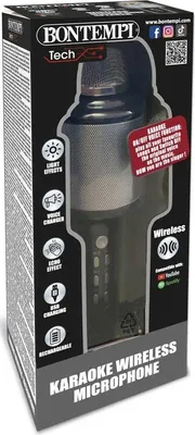 Produktbild von Bontempi Karaoke kabelloses Mikrofon mit Lichteffekten und Lautsprecher