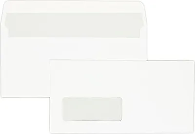 Produktbild von Briefumschläge DINlang 120g/qm haftklebend Sonderfenster VE=500 Stück hochweiß