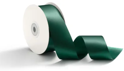 Productafbeelding van Satinband Tannengroen 3,8 cm breed - 45 meter rol