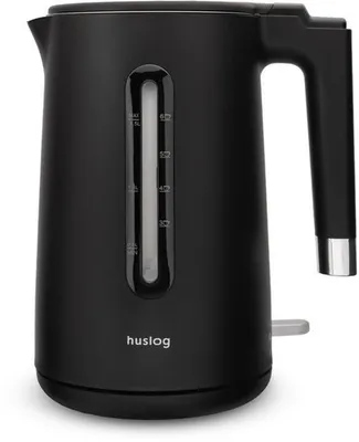 Obrázek produktu pro Konvička, 1,5 l, 2200 W, nerezová ocel 304 s dvojitou stěnou (ochrana proti popálení), bez BPA, s indikátorem hladiny vody, 360° otočná základna, ochrana proti přehřátí, černá barva