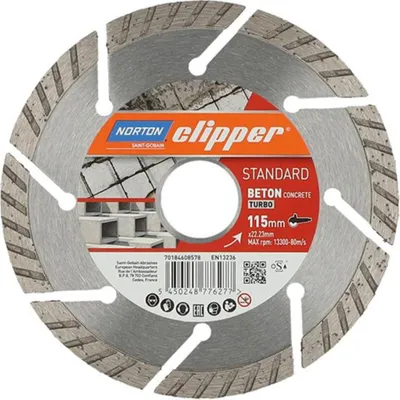 Productafbeelding van Norton Clipper Diamantschijf, standaard, voor beton, turbo, Ø 115x22,23 mm