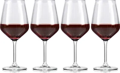 Image de alpina Verres à Vin Rouge Set de 4 verres à vin - Verre à vin 50cl - Verres à vin rouge résistant au lave-vaisselle - Cadeau de vin - Verre