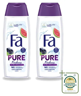 Image de 2 gels douche Fa Pure Freshness – Acai et goyave – 250 ml – Pack économique – 2 pièces