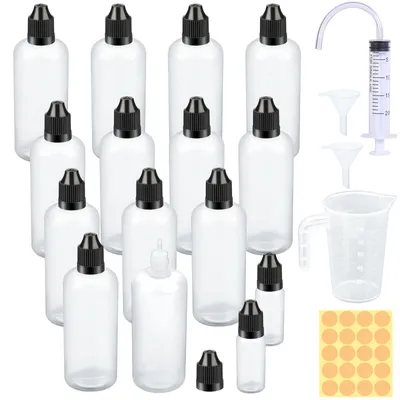 15 Kunststoffflaschen Set – 13x 100 ml + 2x 10 ml Tropfflaschen
