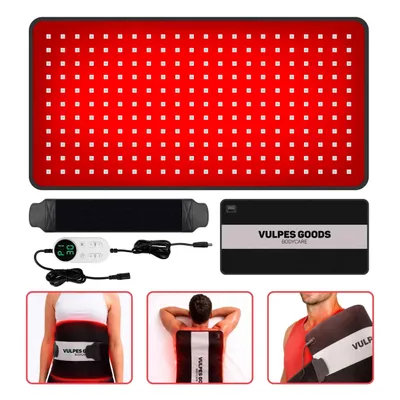 Obrázok produktu pre Vulpes Goods Prenosný infračervený pás XL – extra veľký – červená svetelná terapia – 242 LED diód – pre chrbát, ramená, krk, nohy