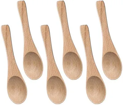 Produktbild von Holz Löffel - Set aus 6 - Nachhaltiges Buchenholz - 10 x 2,4 cm