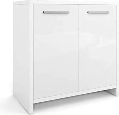 Image de Étagère murale pour cabine de douche - Étagère sous l'eau avec découpe - 60 x 58 x 33 cm - 10,51 kg - Blanc brillant