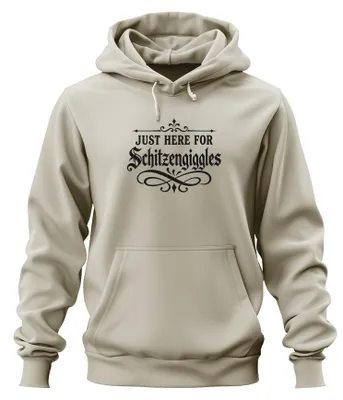 Produktbild von Just Here For Schitzengiggles Sarcastic Lustig Lederhose Hoodie Kapuzenpullover, Natur, L