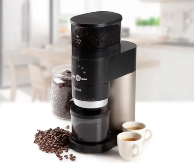 Produktbild von DOMO DO715K DO715K Kaffeemühle Schwarz, Silber Stahl-Kegelmahlwerk (DO715K)