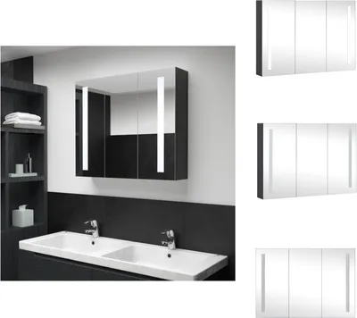 Zdjęcie produktu dla vidaXL Szafka z lustrem LED do łazienki 89x14x62 cm - Szafki łazienkowe