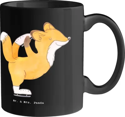 Produktbild von Mr. & Mrs. Panda Kaffeebecher Eiskunstlauf Kunst - Schwarz - Geschenk, Tasse, Eiskunstläufer, Präzision, Sportler, Athletik, Beharrlichkeit, mit Motiv, haferl, Becher
