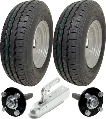 Immagine prodotto di kit rimorchio 145R10C, alta velocità, ruote Wanda omologate, assi e gancio 750 kg