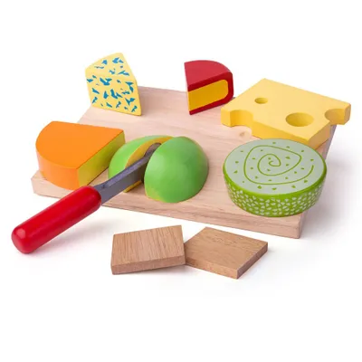 Obrázek produktu pro Bigjigs Toys Set dřevěných potravin sýry na desce