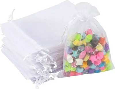 Obrázek produktu pro Famanu organzové sáčky, 100 kusů, rozměr 10x15 cm, bílé