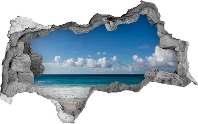 Produktbild von Selbstklebender Loch-3D-Aufkleber 95x73 cm Strand Seychellen