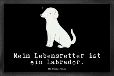 Produktbild von Mr. & Mrs. Panda Schmutzfangmatte Labrador Lebensretter 40 x 60 cm - Schwarz - Geschenk, Fußabstreifer, Gummimatte, Schmutzmatte, Fussmatte, fußmatte