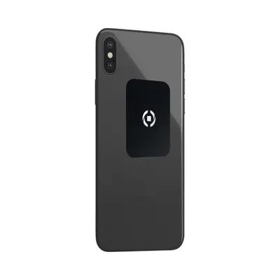 Produktbild von Celly GHOSTPLATE01BK, Magnetischer Clip, Schwarz, Aluminium, Universal, 2 Stück(e), 45 mm