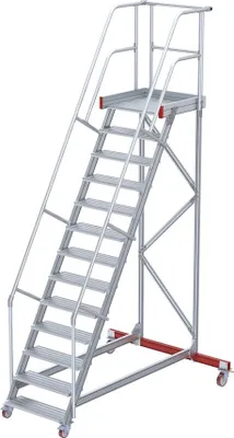 Produktbild von Euroline 513 Wartungsbühne 60° 800mm Stufenbreite 13 Stufen Alu gerieft