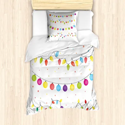 Produktbild von ABAKUHAUS Weihnachten Mantele, Party des Jahres, Milbensicher Allergiker geeignet mit Kissenbezügen, 135 cm x 200 cm - 80 x 80 cm, Mehrfarbig