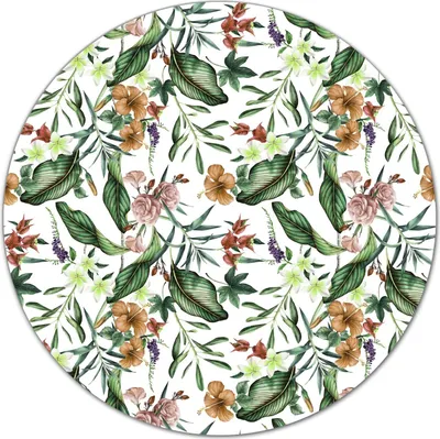 Produktbild von Glas Schneidebrett Herdabdeckplatten Schneideplatten Rund - 40 cm - Exotische Blumen