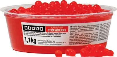 Produktbild von OBOBA Popping Boba mit Perlen gefüllt mit Erdbeergeschmack 1100g
