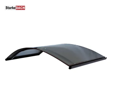 Produktbild von Vordach aus aluminium STARKEDACH RODEO, braun, 150x70cm; mit 6mm polycarbonat beschichtung