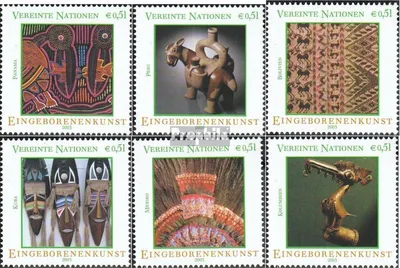 Produktbild von Briefmarken UNO - Wien 2003 Mi 381-386 (kompl.Ausg.) gestempelt Eingeborenenkunst