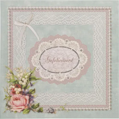 Immagine prodotto di Clayre & Eef: cartolina di auguri retrò, rosa, in stile olandese, dimensioni 13,5x13,5 cm