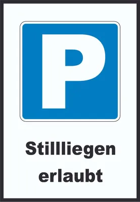 Produktbild von Parkplatz Still liegen erlaubt Symbol und Text A6 (105x148mm)