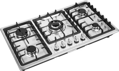 Produktbild von Gaskochfeld 5 Brenner - Einbau Gaskochfeld - Edelstahl - 5 Kochzonen - Für Erdgas und Propangas