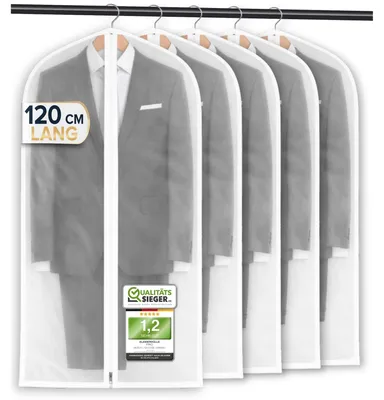 Produktbild von Kleiderhüllen transparent, 5 Stück, PEVA, Schutz für Kleidung