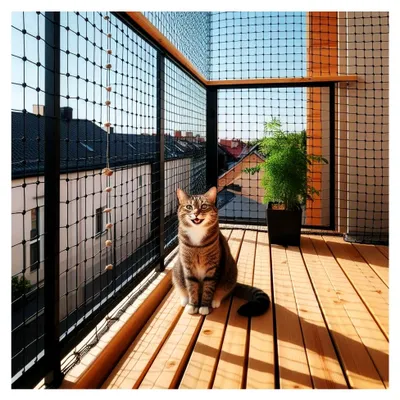 Produktbild von Katzenschutznetz 5 m x 6 m Masche 3 cm Katzennetz Balkonnetz