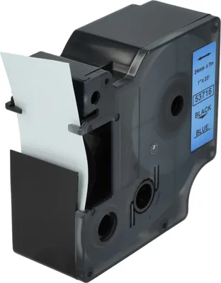 Produktbild von vhbw Schriftband-Kassette kompatibel mit Dymo LabelManager 400, 450D, 450, 500TS, 500, 300 Etiketten-Drucker 7m x 24mm Schwarz auf Blau