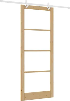 Produktbild von vidaXL Schiebetür Natur 93 x 232 cm Massivholz Kiefer und Glas