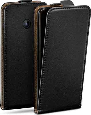 Produktbild von moex® Flip Case kompatibel mit Nokia Lumia 630 / 635 - Hülle mit 360 Grad Schutz, Schwarz