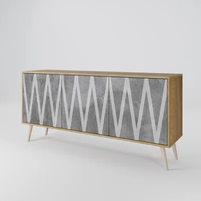 Produktbild von Spacerebels Kommode mit 3 Türen - Sideboard Komodenschrank - Highboard - Kleiderschrank Möbel - Wohnzimmer Schlafzimmer - 57,5×111×42 (HxBxT)
