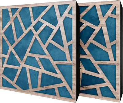 Imagen del producto de Juego de 6 paneles acústicos SKYROSS, tapizados en terciopelo, de 50x50x5 cm, color Sonoma/Azul – incluye kit de montaje