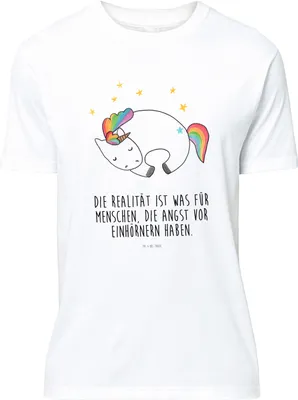 Produktbild von Mr. & Mrs. Panda T-Shirt Einhorn Nacht - Weiß - Geschenk, Freundin, Shirt, Lustiges, Unicorn, Tshirt, Träume, oberteil, Menschen, Einhörner, S