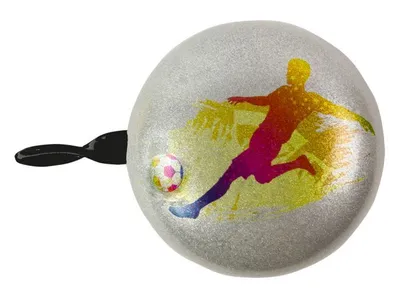 Produktbild von Fahrradklingel Fußball schwarz 60 mm - bbeBells 52369 - Glocke Klingel Läute Schelle