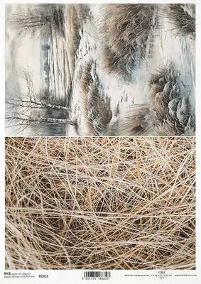 Zdjęcie produktu dla Papier ryżowy do decoupage A4 ITD-R2351 krajobraz, widoczki, siano